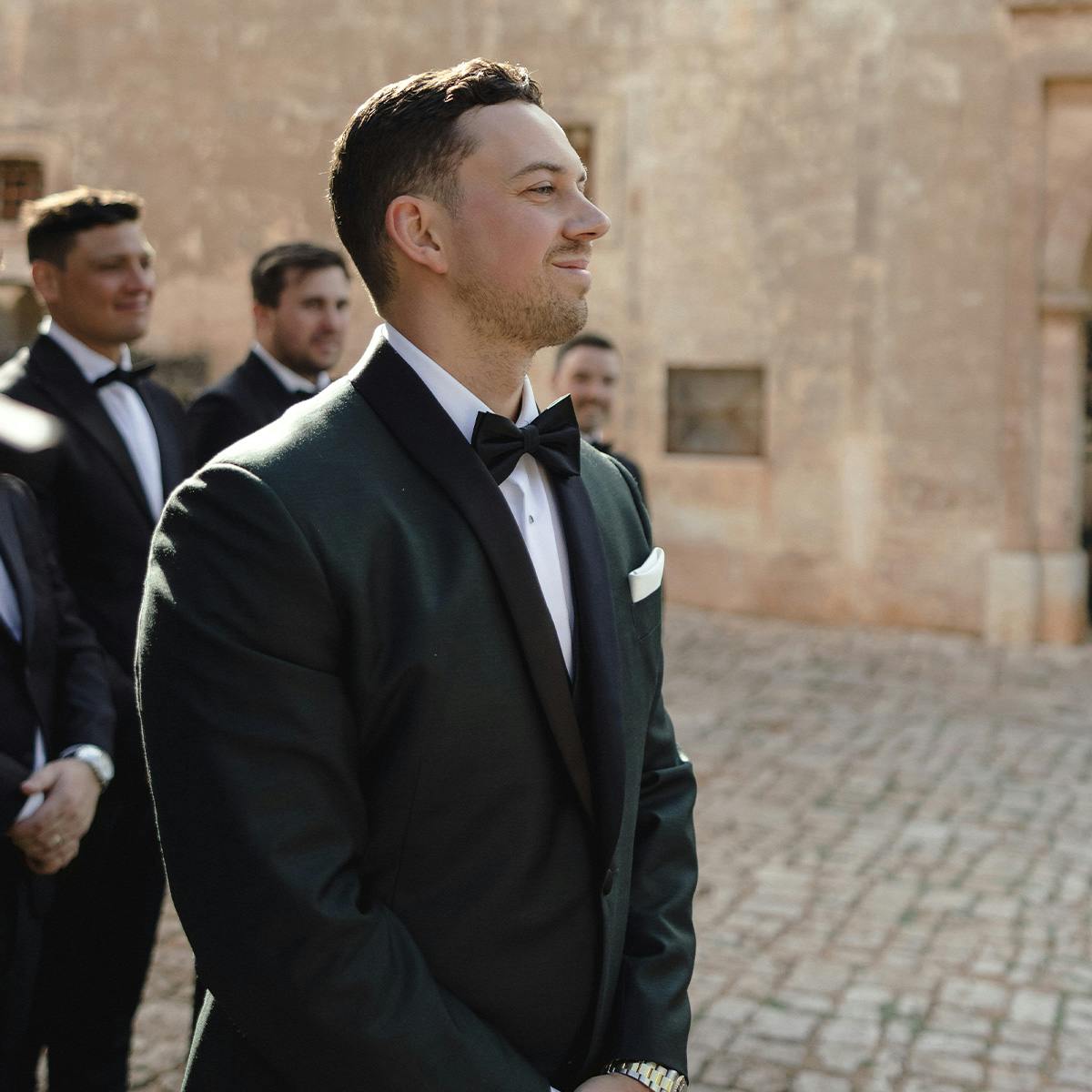 Wedding celebration in InStitchu custom suit